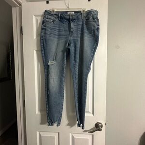 Lane Bryant Light Blue distressed Skinny Jeans EUC